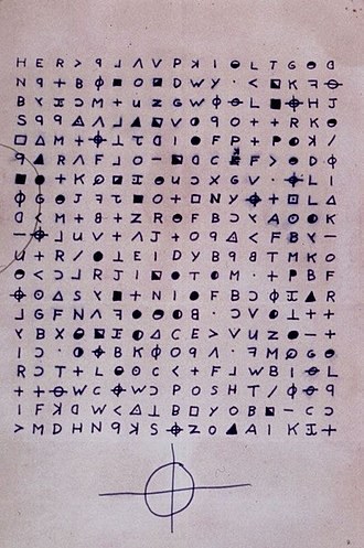 The Zodiac's 340-character cipher, mailed to the San Francisco Chronicle in 1969